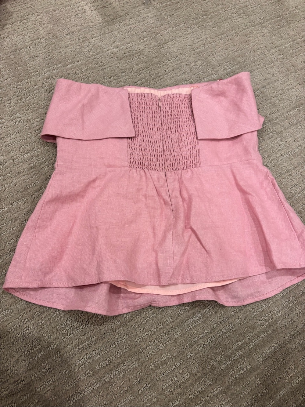 Reformation Pink Strapless Ruffle Top - Picture 2 of 2